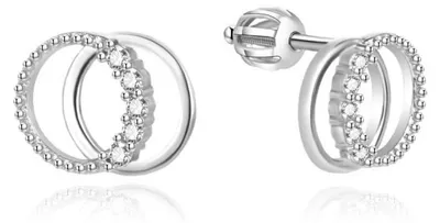 Image de Élégantes boucles d'oreilles en argent avec zirconium AGUP3539S