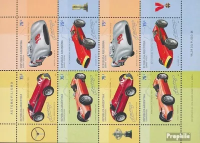 Produktbild von Briefmarken Argentinien 2001 Mi 2682-2685 Kleinbogen (kompl.Ausg.) postfrisch Juan Manuel Fangio