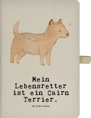 Produktbild von Mr. & Mrs. Panda Journal Cairn Terrier Lebensretter - Transparent - Geschenk, Adressbuch, Kladde, Tagebuch, Reisetagebuch, notizbuch