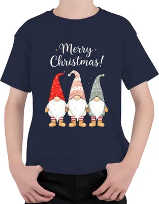 Produktbild von Merry Christmas! Weihnachtswichtel Gnome niedlich Weihnachten Uni Kinder T-Shirt, Navy, 104