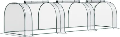 Produktbild von Foliengewächshaus Gewächshaus Treibhaus Mit Tür Frühbeet Pflanzenhaus Pflanzenaufzucht Stahl Pvc Transparent Grün 350 X 100 X 80 Cm