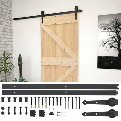 Obrázek produktu pro vidaXL Posuvné dveře v přírodním a černém provedení, 80 x 210 cm
