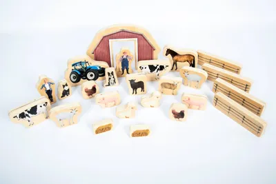 Immagine prodotto di Animali in legno TickiT - Fattoria (25 pezzi)