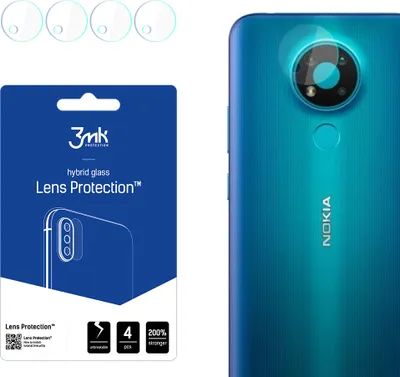 Produktbild von 3mk Hybridglas Lens Protection für Nokia 3.4 Kamera Objektiv Kameralinse 0,16mm 6H (4 Stück)