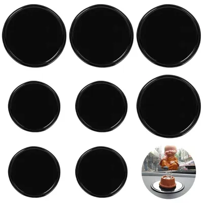 Image de Tapis antidérapant pour voiture : 8 patins en nano-gel lavables, patins antidérapants double face pour le tableau de bord et le téléphone portable, 8 cm et 5 cm, noir