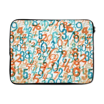 Produktbild von MuchoWow® Laptop Hülle 15 Zoll Zahlen - Figuren - Muster Laptoptasche - Laptoptasche - Sleeve - Rundum-Schutz