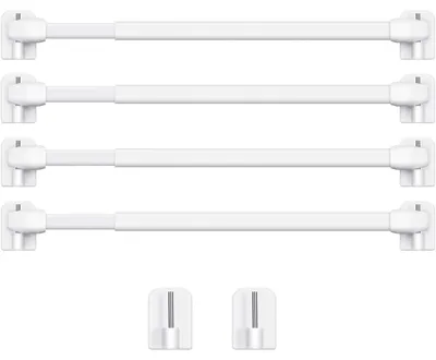 4 ausziehbare Vorhangstangen, verstellbar, 40–70 cm, weiß