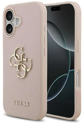 Obrázok produktu pre Guess – Hardcase 4G Grained Big and Classic Logo obal na iPhone 17 – ružový