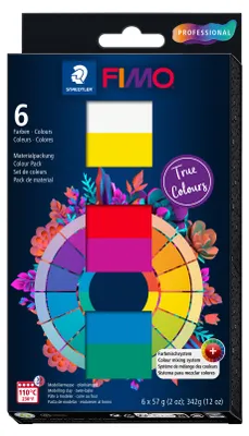 Zdjęcie produktu dla Staedtler FIMO 8043 C6-1, Glinka do modelowania, Wielobarwny, Dorosły, 6 szt., Chłopak, dziewczyna, 6 kol.