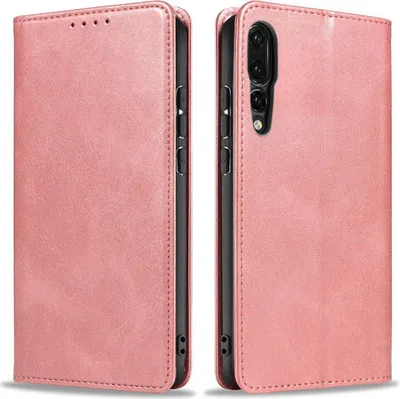 Produktbild von Handyhülle für Huawei P20 Pro Kunstleder Flip Cover Hülle Handytasche Case Kartenfach Farbe: Rosa