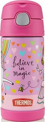 Produktbild von FUNtainer Kinder-Thermosflasche mit Trinkhalm – Einhorn, 355 ml