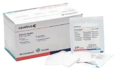 Image de COVETRUS, compresses stériles, 12 plis, 10 x 10 cm, boîte de 50