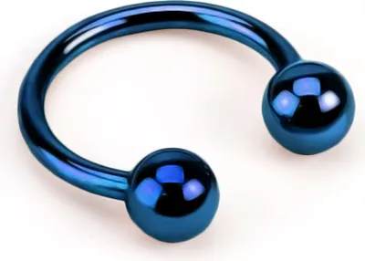 Produktbild von viva-adorno 1,2 x 6 x 3mm Hufeisen Piercing Edelstahl Lippenpiercing Augenbrauenpiercing Z54,Blau