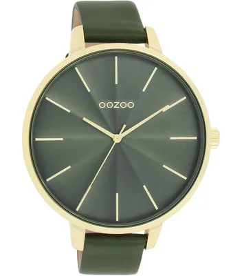 Image de Montre Oozoo vert cuir Timepieces dames montre à quartz analogique UOC11257