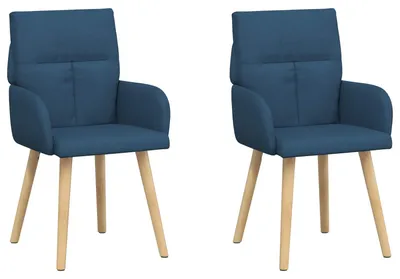 Imagen del producto de vidaXL: 2 sillas de comedor, tapizadas en tela azul, 60 x 56 x 96 cm
