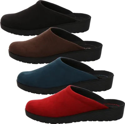 Produktbild von Rohde 4320 Roma Damen Pantoffeln Hausschuhe Keilabsatz, Größe:42 EU, Farbe:Blau