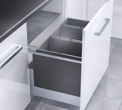 Image de Hailo Système poubelle pour tiroir encastrable 80 cm Poubelle encastrable avec tiroir frontal