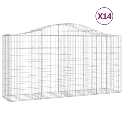 Produktbild von vidaXL Gabionen mit Hochbogen 14 Stk 200x50x100/120cm Verzinktes Eisen