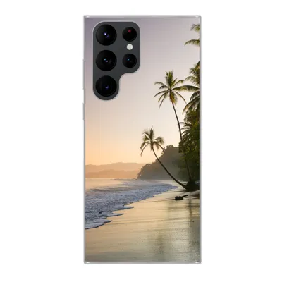 Produktbild von MuchoWow® Handyhülle Schutzhülle Hülle für Samsung Galaxy S22 Ultra Strand - Sonnenuntergang - Tropisch Silikon Softcase Handy Hülle - Abbildung