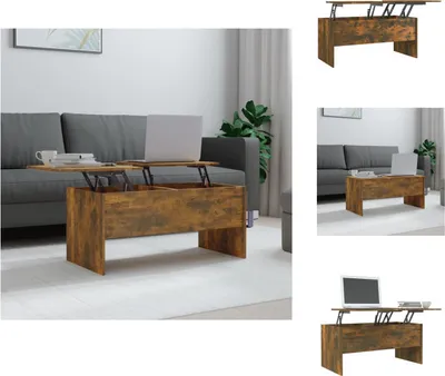 Obrázek produktu pro vidaXL Konferenční stolek kouřový dub 102x50,5x46,5 cm materiál na bázi dřeva - Konferenční stolky