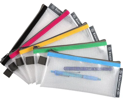 Image de Exacompta 10x Pochette à fermeture éclair en plastique souple assort. 34110E