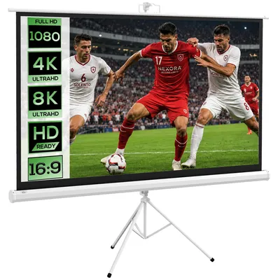 Produktbild von 84-Zoll-4K-HD-Projektionsleinwand (16:9) mit faltbarem Stativ (200 l/cm), tragbar, h?henverstellbar