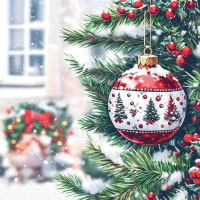 Produktbild von 20 Servietten Decorated Bauble - Bezaubernde Weihnachtskugel 33x33cm