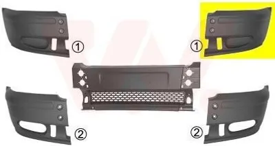 Immagine prodotto di VAN WEZEL Paraurti anteriore sinistro Anteriore sinistro per FORD TRANSIT Bus (FD, FB, FS, FZ, FC) Nero 1898563