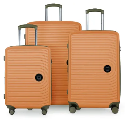 Zdjęcie produktu dla HAUPTSTADTKOFFER - Mitte - Zestaw 3 walizek na kółkach z twardą skorupą, rozszerzenie XXL, 4 podwójne kółka podróżne Hardcase Luggage (S, M & L) TSA, Marille