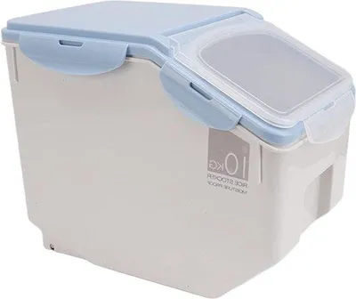 Produktbild von Milieuvriendelijke Hittebestendige Rijstcontainer - Grote Luchtdichte Voedselopslag mit Kugelboden (Blauw, 10 kg)