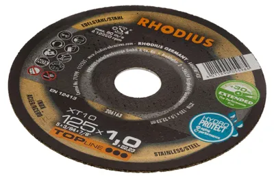Produktbild von RHODIUS Extradünne Trennscheiben Edelstahl/Stahl XT10 125 x 1,0 x 22,23 mm 50 Stück