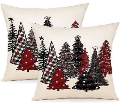 Produktbild von Kissenbezug Weihnachten 40x40 cm 2er Set Leinen Winterdeko