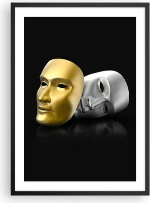 Produktbild von Gerahmtes Poster - Schwarzer Rahmen - Maske Theater Bühne Schauspieler - 50x70 cm - Wand Bild - Wanddeko - Wandbilder - Wandposter - Bilderrahmen - Bilder - Kunstdruck - Wandbild - P2BPA50x70-2432