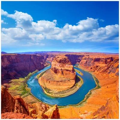 Produktbild von Wallario Magnet für Kühlschrank / Geschirrspüler, magnetisch haftende Folie - 60 x 60 cm, Motiv: Hufeisenförmiger Mäander des Colorado River