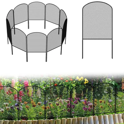 Metall-Tuinzaun 10 Paneele 61 cm schwarz Tierbarriere