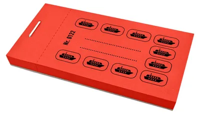 Produktbild von CombiCraft Stempelkarte Fähre Rot - 5 Blöcke á 50 Abrisse