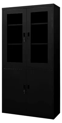 Produktbild von Büroschrank Schwarz 90 x 40 x 180 cm aus Stahl