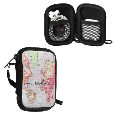 Produktbild von kwmobile In-Ear Kopfhörer Tasche kompatibel mit in-ear Headphones - Hülle Neopren Cover Case - Innenmaße - Etui in Schwarz Mehrfarbig