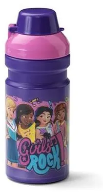 Obrázok produktu pre Fľaša, 390 ml, LEGO "Friends",  fialová-ružová, vzorovaná