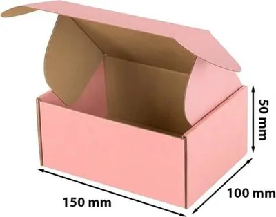 Obrázok produktu pre Kartónová výseková forma Kartónová krabica Kartón 150 x 100 x 50 mm (vonkajšie rozmery) Ružová