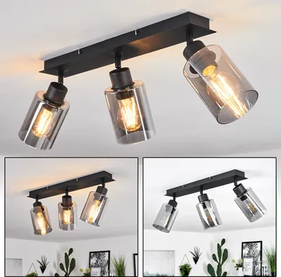 Produktbild von Bovo »Bovo« Deckenlampe aus Metall/Glas in Schwarz/Rauchfarben