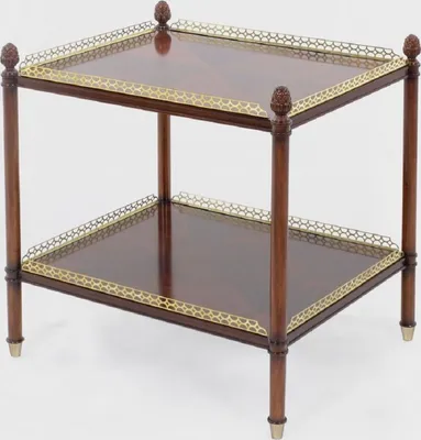 Produktbild von Casa Padrino Luxus Jugendstil Beistelltisch Braun / Gold / Messingfarben 69 x 57 x H. 71 cm - Edler Mahagoni Tisch - Wohnzimmer Möbel - Luxus Qualität