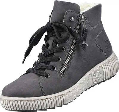 Produktbild von Rieker Damen Stiefelette Boot Hightop Sneaker Warmfutter Reißverschluss Z6611, Größe:39 EU, Farbe:Grau