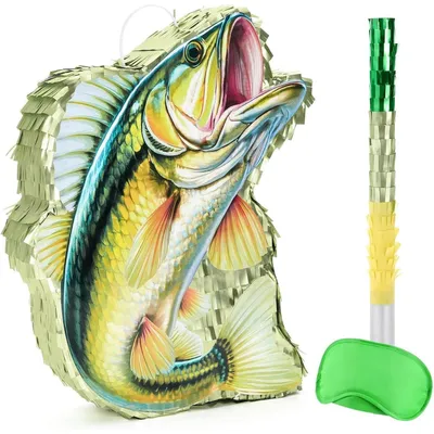 Immagine prodotto di Decorazioni per festa di compleanno a tema pesce, con benda per gli occhi e bastone, adatte a bambini e adulti