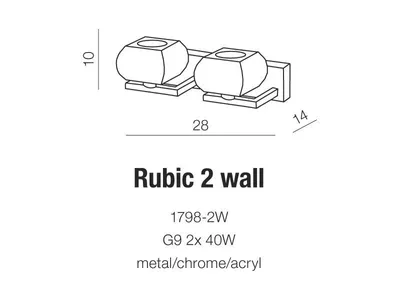 Immagine prodotto di Applique 2x40W/G9 RUBIC 1798-2W AZzardo