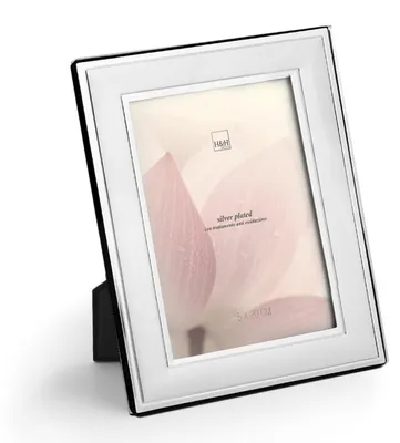 Image de H&h cadre photo avec bordure argentée, 20x15 cm