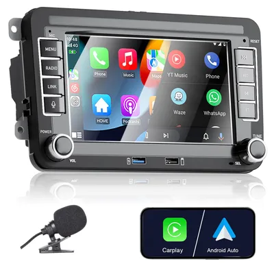 Productafbeelding van Autoradio Draadloos Carplay - 7 Inch Touchscreen - Bluetooth FM AM USB - Zwart