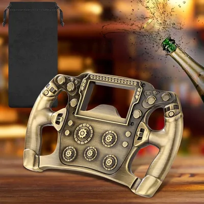Flesopener aus Metall, Lenkrad-Design, Geschenk für Rennsportfans
