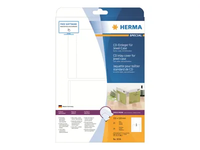 Produktbild von HERMA CD-Einleger A4 weiß 151x118 mm nicht klebend 25 St.