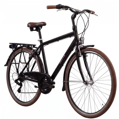 Produktbild von Dallas Bike Herren Trekkingrad 28 Zoll - 7-Gang Shimano - Reflex Reifen - Rahmen XL 21" - Schwarz-Braun